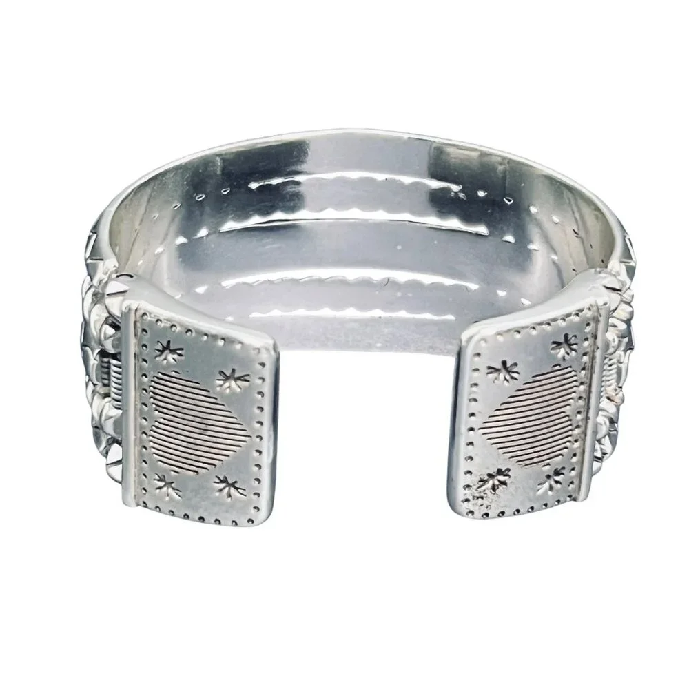 Brighton Tropic Heart Silver Tone Hinged Cuff Bracelet (5931) - Picture 5 of 7